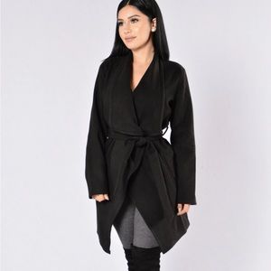 Fashion Nova Manhattan Coat: Black